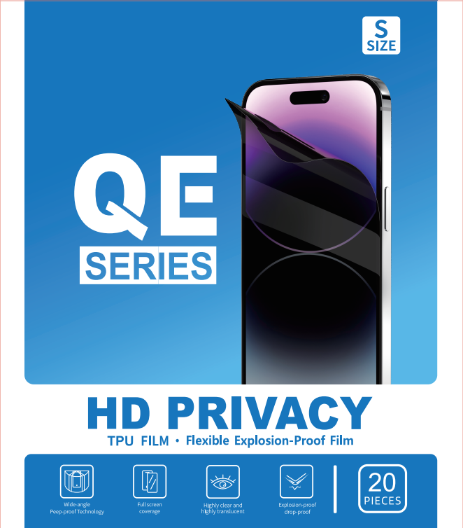Lot de 20 films Anti Espion Privacy High Clear - 9" - Taille S