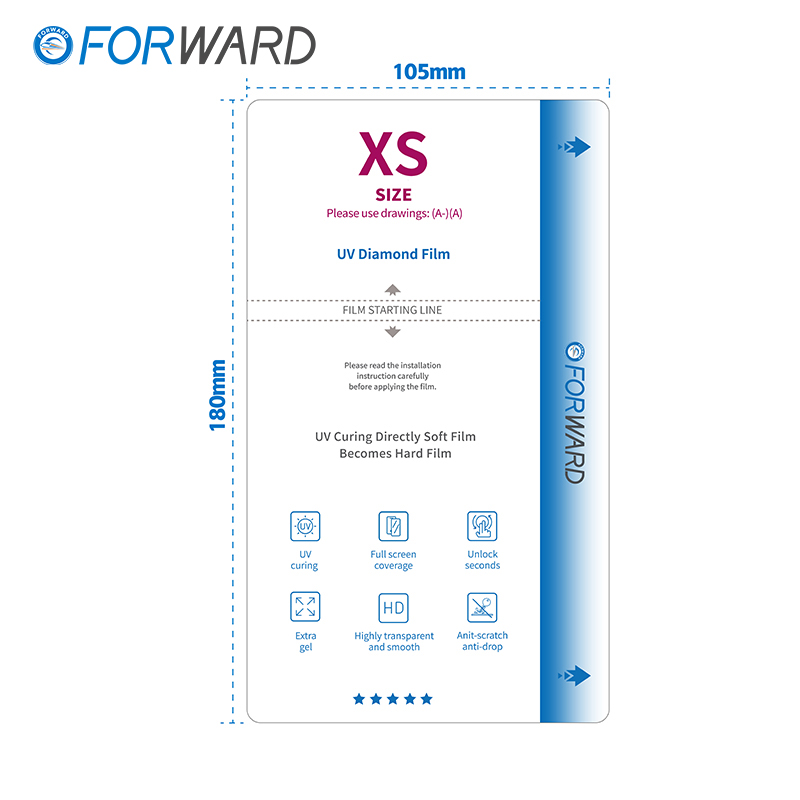 Pack de 20 films de protection UV Diamond FORWARD ZERO - XS - 10,5 x 18cm