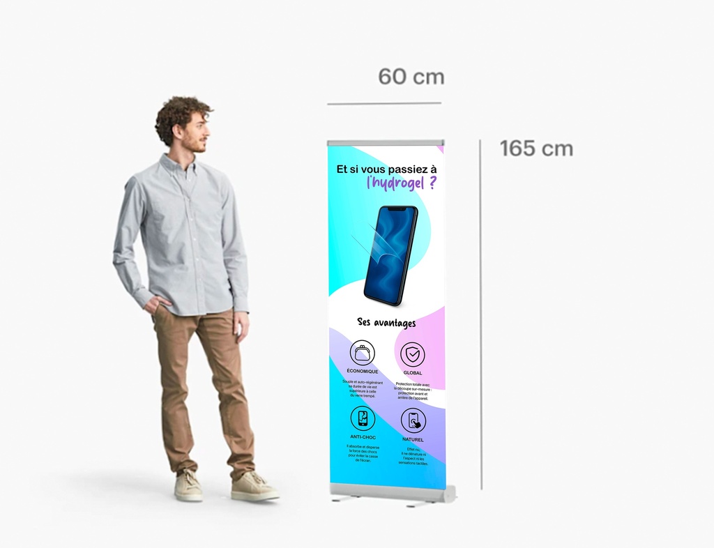 Roll-up publicitaire Hydrogel - 165 x 60 cm