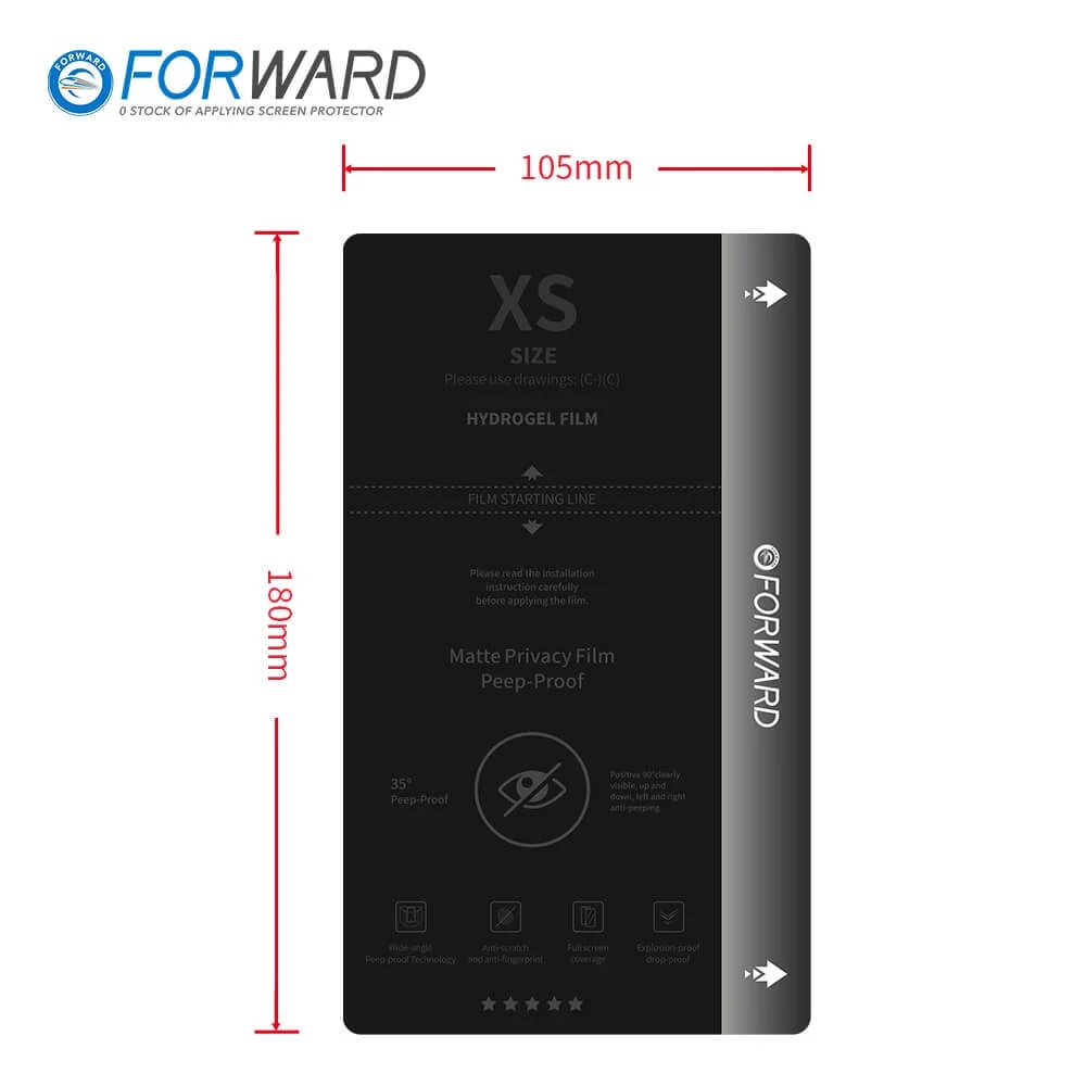 Pack de 20 films de protection PRIVACY FORWARD ZERO - XS - 10,5 x 18cm