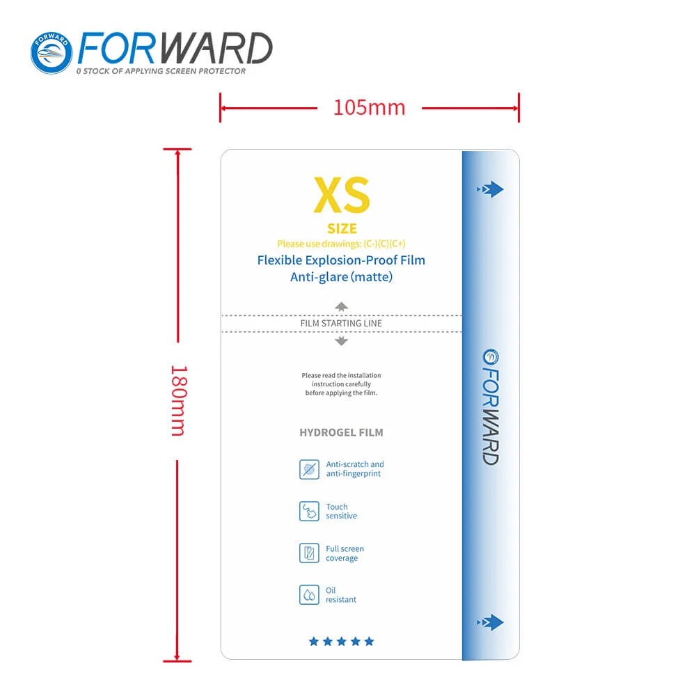 Pack de 50 films de protection Mat FORWARD ZERO - XS - 10,5 x 18cm