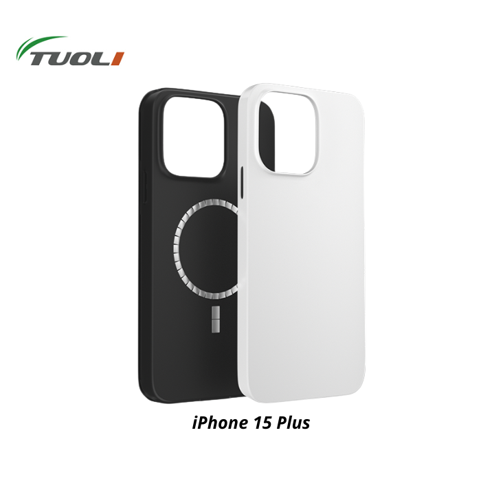 Coque double couche brillante 2 en 1 - avec aimant Magsafe - pour iPhone 15 Plus