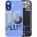 Vitre arrière ORIGINALE pour iPhone 16 Plus - avec plaque en métal - NFC - Magsafe - Nappe Flash - Grade A - Bleu Ultramarine